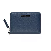 MONDAINE 瑞士國鐵十字紋牛皮卡片零錢包 (附頸繩) -藍