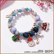 『坂井．亞希子』聖誕系列七彩琉璃珠雙層手鍊 -藍色