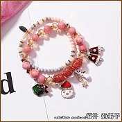 『坂井．亞希子』聖誕系列七彩琉璃珠雙層手鍊 -粉色