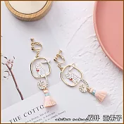 『坂井．亞希子』卷卷尾巴貓咪造型流蘇耳環 -耳夾款