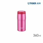 TIGER虎牌 304不鏽鋼保溫杯_日本製超輕量高效環保杯360ml(MJA-B036)  亮粉色