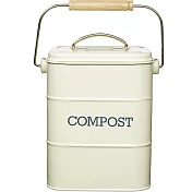 《KitchenCraft》復古提式廚餘桶(奶油黃3L)