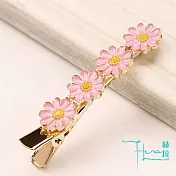 【Hera赫拉】馬卡龍色立體小雛菊邊夾/一字夾-3色粉色