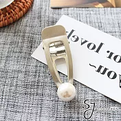 【SJ】韓系鏤空珍珠造型金屬髮夾(兩色)-銀色