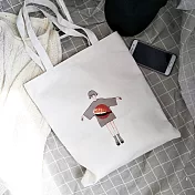 AmaZing 做自己愛自由少女印花拉鍊側背袋 (2色任選)白色