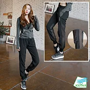 【BODYAIR嚴選】鬆緊腰後網透氣寬版褲(瑜珈.運動.慢跑)S