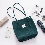 學院風百搭休閒燈芯絨包墨玉綠