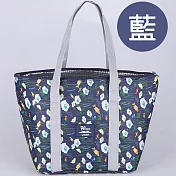 【E.dot】保溫保冷防水大容量野餐便當袋藍色