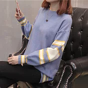 【NUMI】森-條紋針織毛衣-共5色-52107(F可選)F藍色