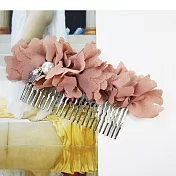 【PinkyPinky Boutique】柔美雪紡花 髮插(粉膚色)