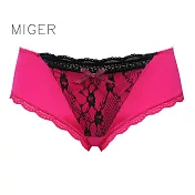 [MIGER密格內衣]歐風蕾絲中低腰三角內褲-8512-台灣製-FREE桃紅