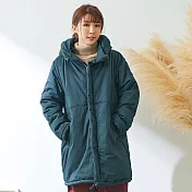 【慢。生活】防風高領中長款夾棉外套 6960FREE深綠