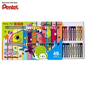 PENTEL粉蠟筆 49色50支