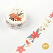 【BGM】和紙膠帶 金箔花兒Life系列 ‧紅花