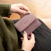 CHENSON 典雅深淺色 零錢拉鍊袋短夾 豆沙紫(W88026-U)