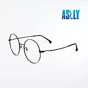 【ASLLY】質感黑色細圓框濾藍光眼鏡