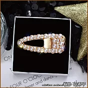 『坂井．亞希子』珠光寶氣珍珠造型一字夾邊夾 -三角款