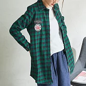 【慢。生活】加厚內裏格紋外套 M/L/XL　M綠色