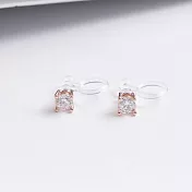 Sandra珊卓拉-極簡單鑽夾式耳環玫瑰金