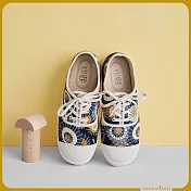 【花見小路】綁帶甜椒日/和傘朵朵花布/JP23.5/紺青藍色