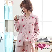 【天使霓裳】居家睡衣 酸甜韻味 印花二件式長袖哺乳孕婦套裝月子服(粉F)F