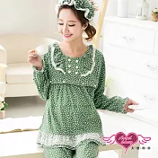 天使霓裳 浪漫蕾絲 居家孕婦哺乳衣套裝(綠F)F