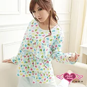 天使霓裳 繽紛愛心款 居家孕婦哺乳衣套裝(藍XL)XL