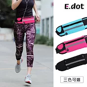 【E.dot】輕薄防水夜光貼身運動腰包玫紅