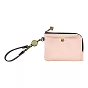 MIDORI 小物雜貨-伸縮式票夾(附鑰匙鍊)2019限量款-柔彩粉(皮革)