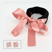 【Cap】緞帶蝴蝶結丸子頭盤髮器 (小號)淡粉