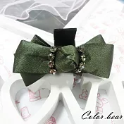 【卡樂熊】交錯蝶結造型爪夾(三色)-綠色