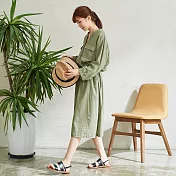 【慢。生活】抽繩束腰風衣式洋裝 60182　FREE綠色