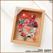 『坂井.亞希子』日系可愛動物造型兒童髮夾10件組禮盒 -紅色小鹿汗毛夾