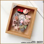 『坂井.亞希子』日系可愛動物造型兒童髮夾10件組禮盒 -粉色小豬汗毛夾