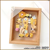 『坂井.亞希子』日系可愛動物造型兒童髮夾10件組禮盒 -黃色小熊汗毛夾