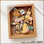 『坂井.亞希子』日系可愛動物造型兒童髮夾10件組禮盒 -黃色蜜蜂鴨嘴夾