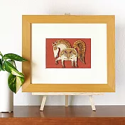 【木貼繪工房KIHARIE】日本天然木片貼畫 ‧黃金馬