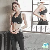 【BODYAIR嚴選】性感T背紗運動內衣(健身.瑜珈.慢跑)M黑