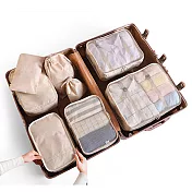 【EZlife】日系質感衣物收納八件套米駝色