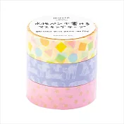 【Mark’s】maste水性筆可寫紙膠帶3入組 ‧積木/動物/星星