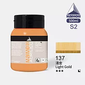 義大利Maimeri美利 Acrilico 抗UV壓克力顏料500ml 金屬色系 -137 淺金