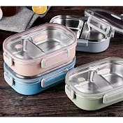 【EZlife】304不鏽鋼分格便當盒北歐藍