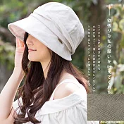 日本 QUEENHEAD 抗UV天然材質可折疊魅力防曬帽062自然棉麻色