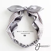 【SJ】布藝拼接造型髮帶(三色)-銀灰色