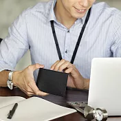 MONDAINE 瑞士國鐵國徽系列十字紋牛皮視窗8卡短夾–黑