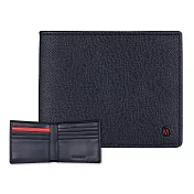 MONDAINE 瑞士國鐵國徽系列十字紋牛皮8卡短夾 - 黑