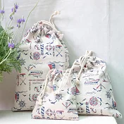 插畫風收納包‧大、中、小三入‧海洋旅趣