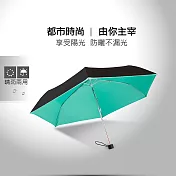 【德國boy】超輕黑膠防曬三折晴雨傘（櫻花粉-冰心綠-薰衣草紫）冰心綠