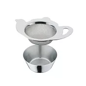 【Aoyoshi 青芳製作所】英式茶壺型不鏽鋼濾茶器(附不鏽鋼皿)