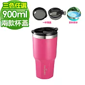 義大利BLACK HAMMER 316不鏽鋼保溫保冰晶鑽杯900ml-個性粉